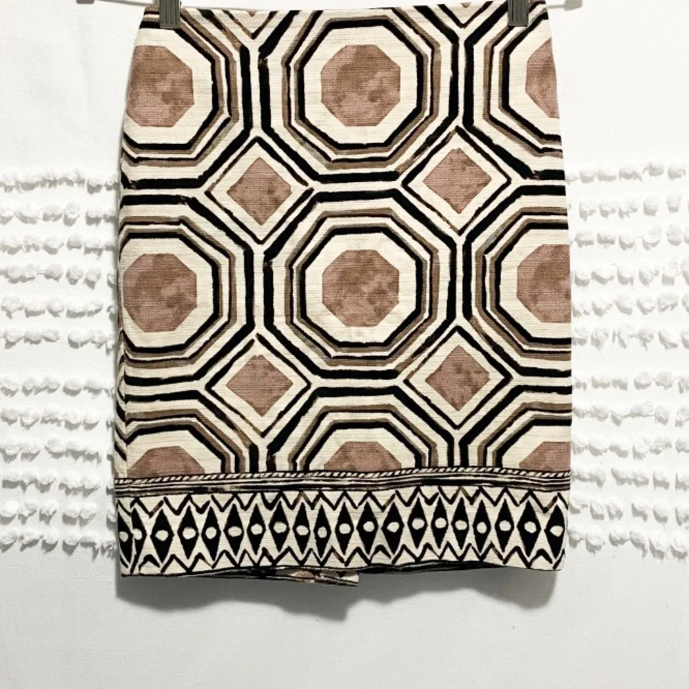 Loft petites geometric printed cotton skirt 2 2p
